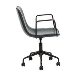 Grey Leather Effect Home Office Chair - Branson - thumbnail 5