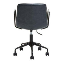 Grey Leather Effect Home Office Chair - Branson - thumbnail 6