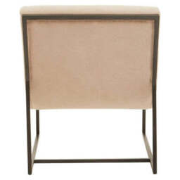Vogue Ivory Velvet Channel Tufting Lounge Chair - thumbnail 5