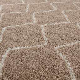 Moroccan Beige Shaggy Rug - 820 - thumbnail 2
