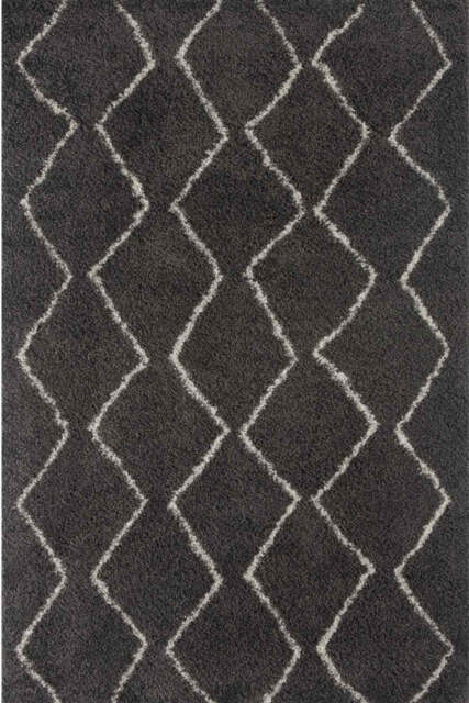 Moroccan Dark Grey Shaggy Rug - 840 - image 1