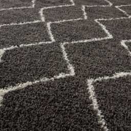 Moroccan Dark Grey Shaggy Rug - 840 - thumbnail 2