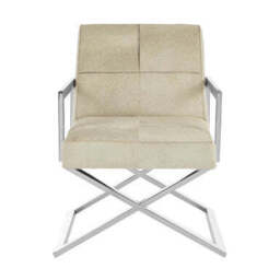 Kensington Townhouse Genuine Grey Leather Chair - thumbnail 2