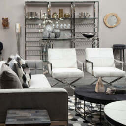 Kensington Townhouse Genuine Grey Leather Chair - thumbnail 3