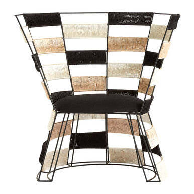 Fusion Beige And Black And White Woven Chair - image 1