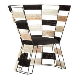 Fusion Beige And Black And White Woven Chair - thumbnail 3
