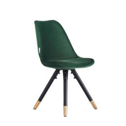 Sofia Velvet Dining Chair with Metal Legs - Retro Scandinavian Style - Green / Single