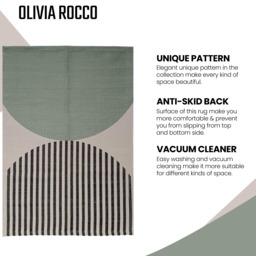 OLIVIA ROCCO Printed Rug Amphi Colour Non Slip Soft Durable Floor Rug For Living Room - thumbnail 3