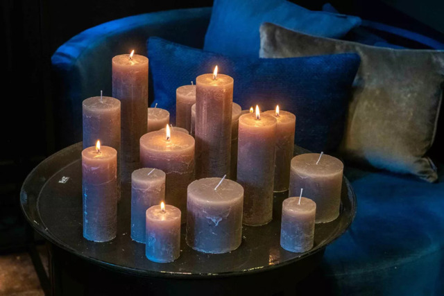 Luxury RUSTIC CANDLE - LIGHTGREY - image 1