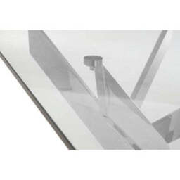 Allure Chrome Finish Rectangular Dining Table with Clear Glass Top - thumbnail 4
