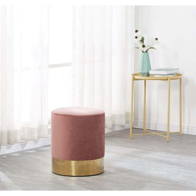 Darlington Velvet Pouffe - Pink