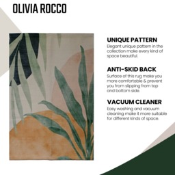 OLIVIA ROCCO Printed Rug Sabine Design Modern Non Slip Soft Durable Floor Rug for Living - thumbnail 3
