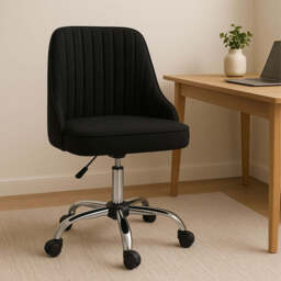 Black Fabric Home Office Chair - Alexi - thumbnail 1