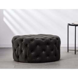 Melia Round LUX Pouffe - Charcoal