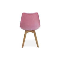 5PCs Dining Set - an Oak Halo Dining Table & Set of 4 Pink Lorenzo Tulip chairs with Padded Seat - thumbnail 6