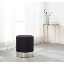 Darlington Velvet Pouffe - Black