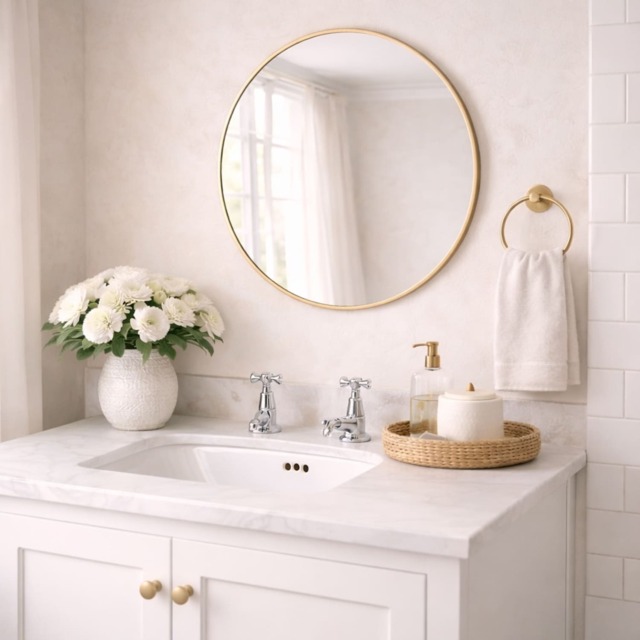 Rei - Round Gold Metal Circle Mirror - 50cm x 50cm - image 1