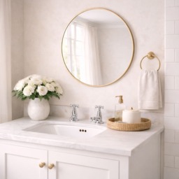 Rei - Round Gold Metal Circle Mirror - 50cm x 50cm - thumbnail 1
