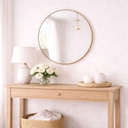 Rei - Round Gold Metal Circle Mirror - 50cm x 50cm - thumbnail 2