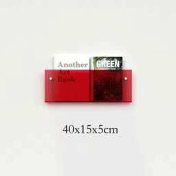Floating Acrylic Magazine Holder - Red 40x15x5 cm