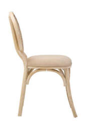 Cebu White Wash Wood and Rattan Dining Chair with Beige Seat - thumbnail 5