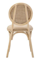 Cebu White Wash Wood and Rattan Dining Chair with Beige Seat - thumbnail 6