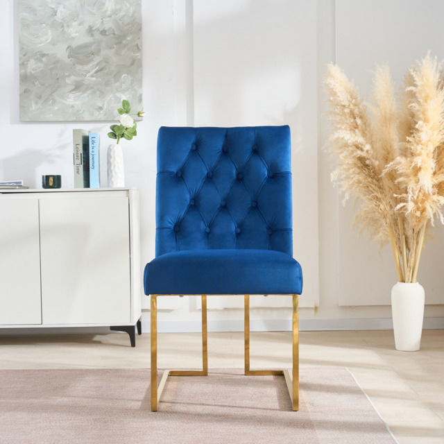 Siena Tufted Velvet Dining Chair – Gold Frame, Modern Luxury Accent - image 1