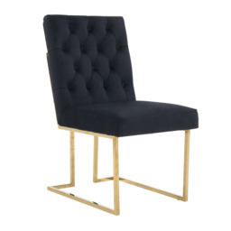 Siena Tufted Velvet Dining Chair – Gold Frame, Modern Luxury Accent - thumbnail 5