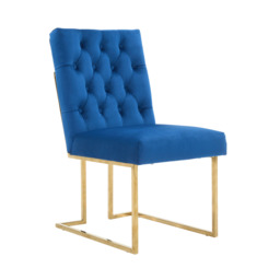 Siena Tufted Velvet Dining Chair – Gold Frame, Modern Luxury Accent - thumbnail 2