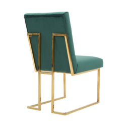 Siena Tufted Velvet Dining Chair – Gold Frame, Modern Luxury Accent - thumbnail 4