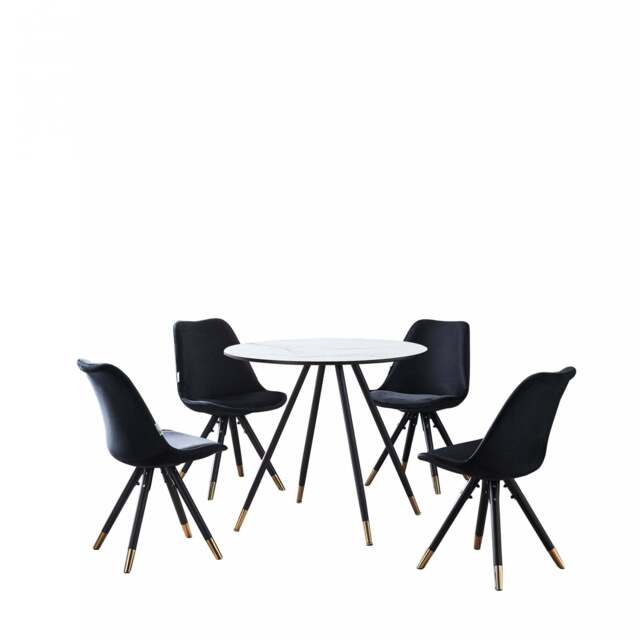 Sofia Dorchester LUX Dining Set - Black / White