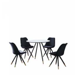 Sofia Dorchester LUX Dining Set - Black / White