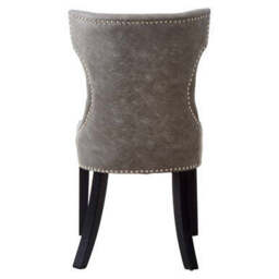 Daxton Grey Leather Effect Button Tufted Dining Chair - thumbnail 6