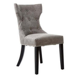 Daxton Grey Leather Effect Button Tufted Dining Chair - thumbnail 4