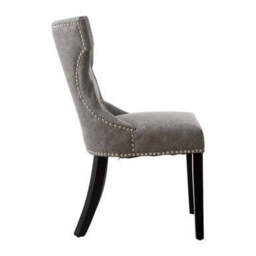 Daxton Grey Leather Effect Button Tufted Dining Chair - thumbnail 5