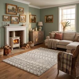 Moroccan Ivory Grey Shaggy Rug - 1000 - thumbnail 2