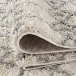 Moroccan Ivory Grey Shaggy Rug - 1000 - thumbnail 4