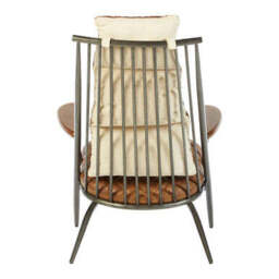 Hoxton Light Brown Leather Quilted High Back Chair - thumbnail 4