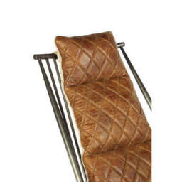 Hoxton Light Brown Leather Quilted High Back Chair - thumbnail 5