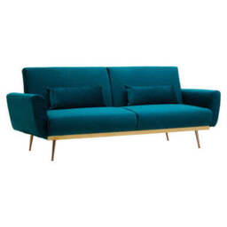 Hatton Green Velvet Sofa Bed - thumbnail 4