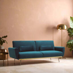Hatton Green Velvet Sofa Bed - thumbnail 1