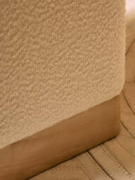 Mota Burl Wood And Cream Boucle Square Stool - thumbnail 6