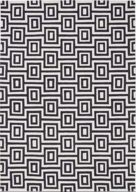 Wool Labyrinth Rug White and Black - 200X290 cm