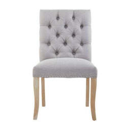 Kensington Townhouse Grey Linen Dining Chair - thumbnail 2