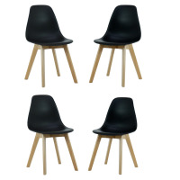 Rico Halo Dining Set with Oak Table and 4 Black Chairs - thumbnail 6