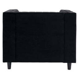 Farah Black Velvet Chair with Pleated Detail - thumbnail 5