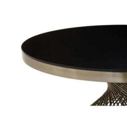 Anzio Black Glass Round Coffee Table with Silver Finish Base - thumbnail 6