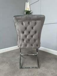 Trafalgar Velvet Dining Chair - Dark Grey - thumbnail 3