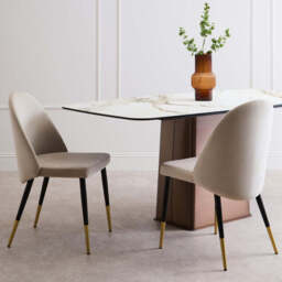 Imperia White Ceramic Marble Effect Rectangular Dining Table - thumbnail 3