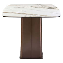 Imperia White Ceramic Marble Effect Rectangular Dining Table - thumbnail 2